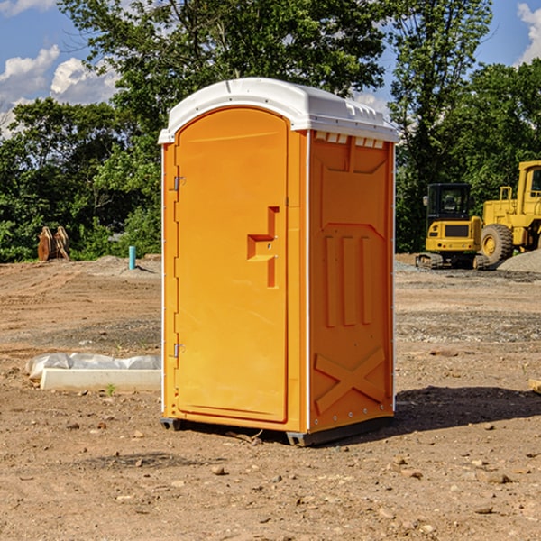 how often are the porta potties cleaned and serviced during a rental period in Rushville OH